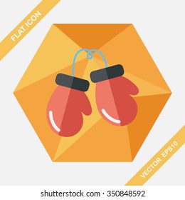 boxing gloves flat icon with long shadow,eps10