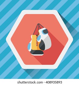 boxing gloves flat icon with long shadow,eps10