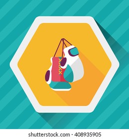 boxing gloves flat icon with long shadow,eps10