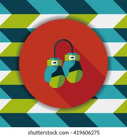 boxing gloves flat icon with long shadow,eps10