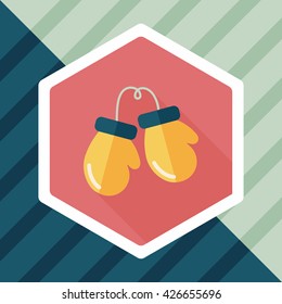 boxing gloves flat icon with long shadow,eps10