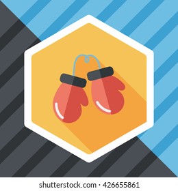 boxing gloves flat icon with long shadow,eps10