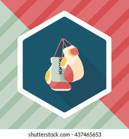 boxing gloves flat icon with long shadow,eps10