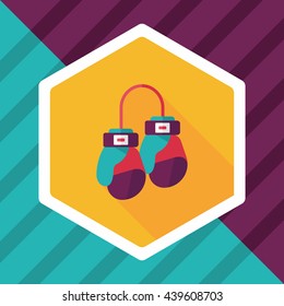 boxing gloves flat icon with long shadow,eps10