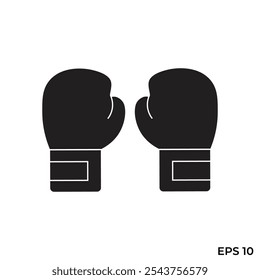 boxing gloves flat icon vector