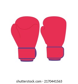 Boxing Gloves Flat Illustration. Clean Icon Design Element on Isolated White Background
