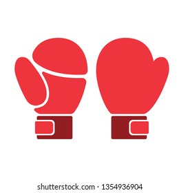Boxing gloves flat illustration on white