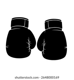 Boxing gloves front-facing - black and white pair