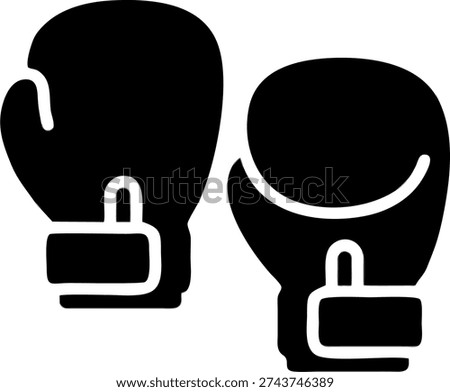 Boxing Gloves Glyph Icon Combat Sport Vector