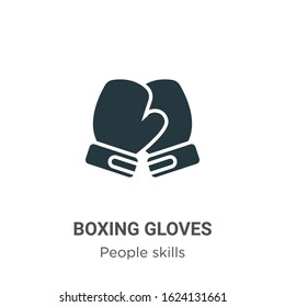 Boxing gloves glyph icon vector on white background. Flat vector boxing gloves icon symbol sign from modern people skills collection for mobile concept and web apps design.