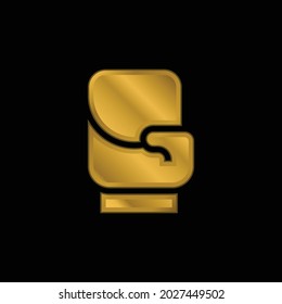 Boxing Gloves gold plated metalic icon or logo vector