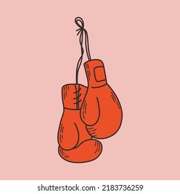 Guantes de boxeo. Ilustración del vector dibujado a mano