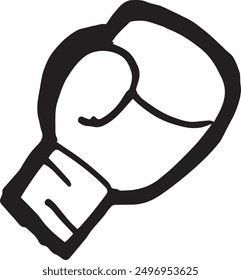 Boxing gloves hand drawn in white background