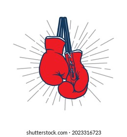 ilustración vectorial colgante de guantes de boxeo