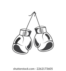 guantes de boxeo colgante ilustración vectorial elemento plantilla de diseño web