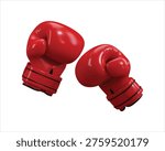 Boxing gloves icon 3d render concept of red boxing gloves icon for fitness training, strength training, boxing competition or self protective sportswear icon vector illustration