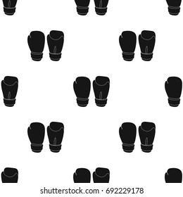 Boxing gloves icon in black style isolated on white background. Boxing symbol stock vector illustration.