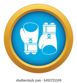 Boxing gloves icon blue vector isolated on white background for any design