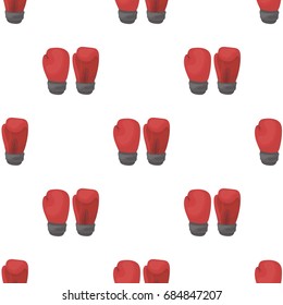 Boxing gloves icon in cartoon style isolated on white background. Boxing symbol stock vector illustration.
