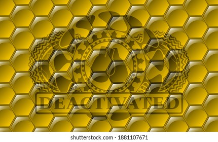 boxing gloves icon and Deactivated text sweet honey realistic badge. beekeeping fashionable background. Intense illustration. 