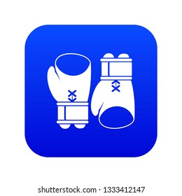 Boxing gloves icon digital blue for any design isolated on white vector illustration