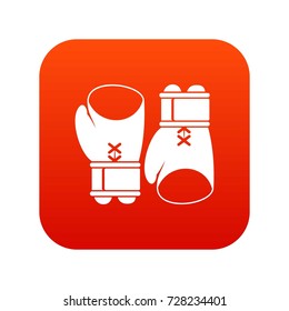 Boxing gloves icon digital red for any design isolated on white vector illustration