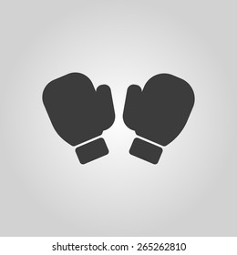 The boxing gloves icon. Game symbol. Flat Vector illustration