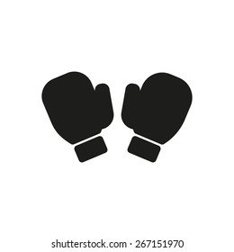 The boxing gloves icon. Game symbol. Flat Vector illustration