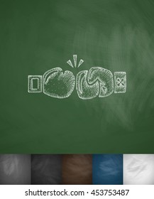 boxing gloves icon. Hand drawn vector illustration