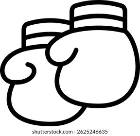 boxing gloves icon illustration design with outline, this is not made from any AI generation