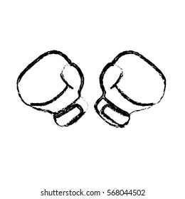 boxing gloves icon image sketch line vector illustration design 
