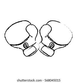 boxing gloves icon image sketch line vector illustration design 