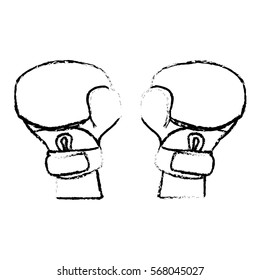 boxing gloves icon image sketch line vector illustration design 