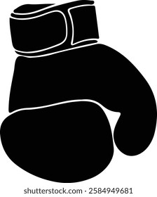 boxing gloves icon image vector illustration design  black and white silhouette style