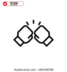 boxing gloves icon isolated sign symbol vector illustration - high quality black style vector icons
