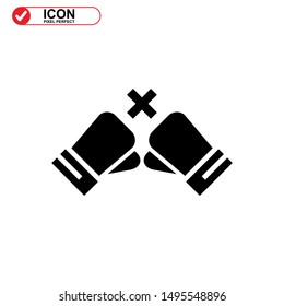 boxing gloves icon isolated sign symbol vector illustration - high quality black style vector icons
