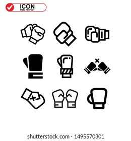 Boxing gloves icon isolated sign or symbol vector illustration - Collection of high quality black style vector icons
