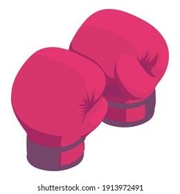 Boxing gloves icon. Isometric of boxing gloves vector icon for web design isolated on white background