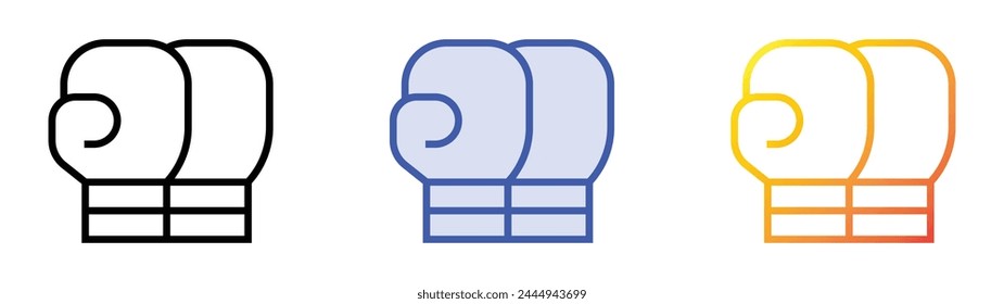 boxing gloves icon. Linear, Blue Fill and Gradient Style Design Isolated On White Background