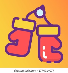 Boxing gloves icon modern flat line design 