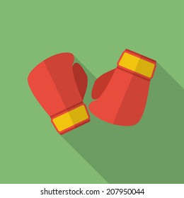 Boxing gloves icon. Modern Flat style. 