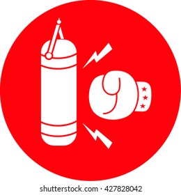 Boxing gloves icon. Modern Flat style. 