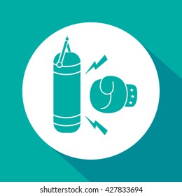 Boxing gloves icon. Modern Flat style