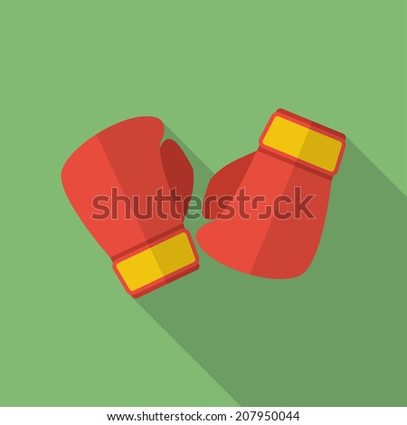 Boxing gloves icon. Modern Flat style. 