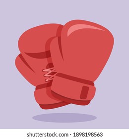 Boxing gloves icon on colored background. Vector illustration