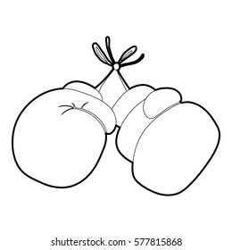 Boxing gloves icon. Outline illustration of boxing gloves vector icon for web