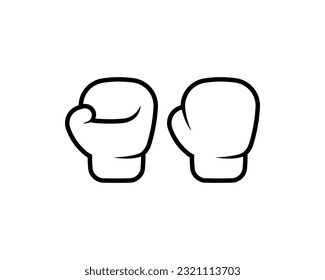 Boxing gloves icon outline style vector isolated on white background,