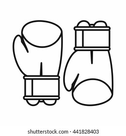 Boxing gloves icon in outline style isolated on white background