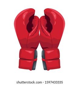 boxing gloves icon over white background, vector illustration
