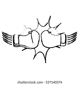 boxing gloves icon over white background. sport equipment concept. vector illustration